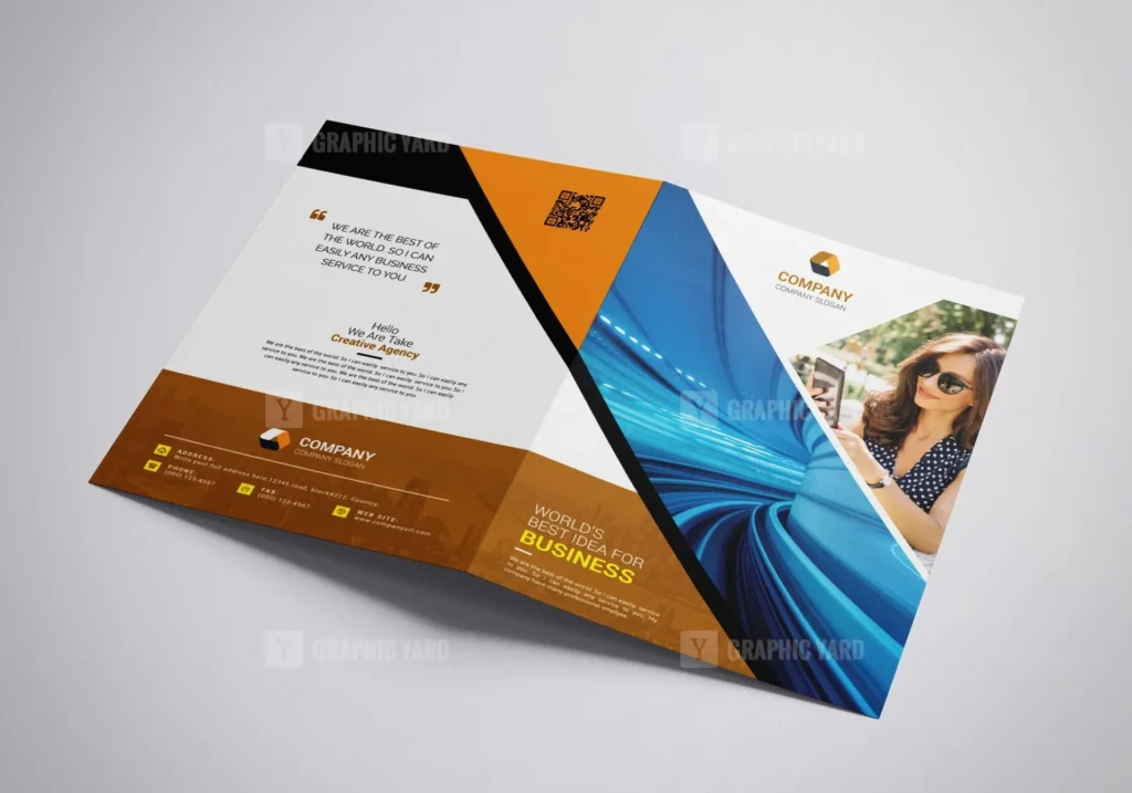 Printed brochure and business card design mockups