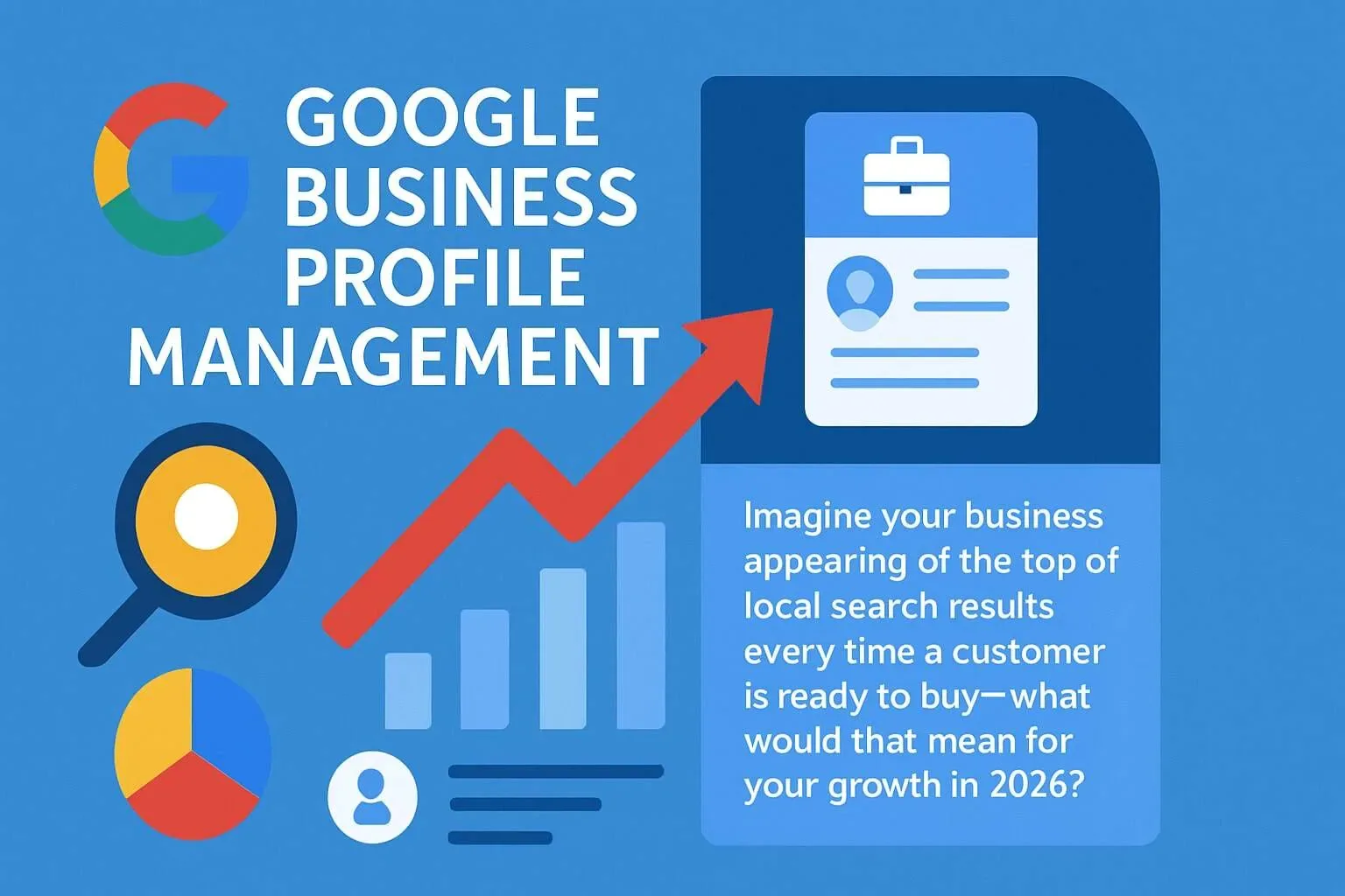 Illustration of Google Business Profile management and local listing growth