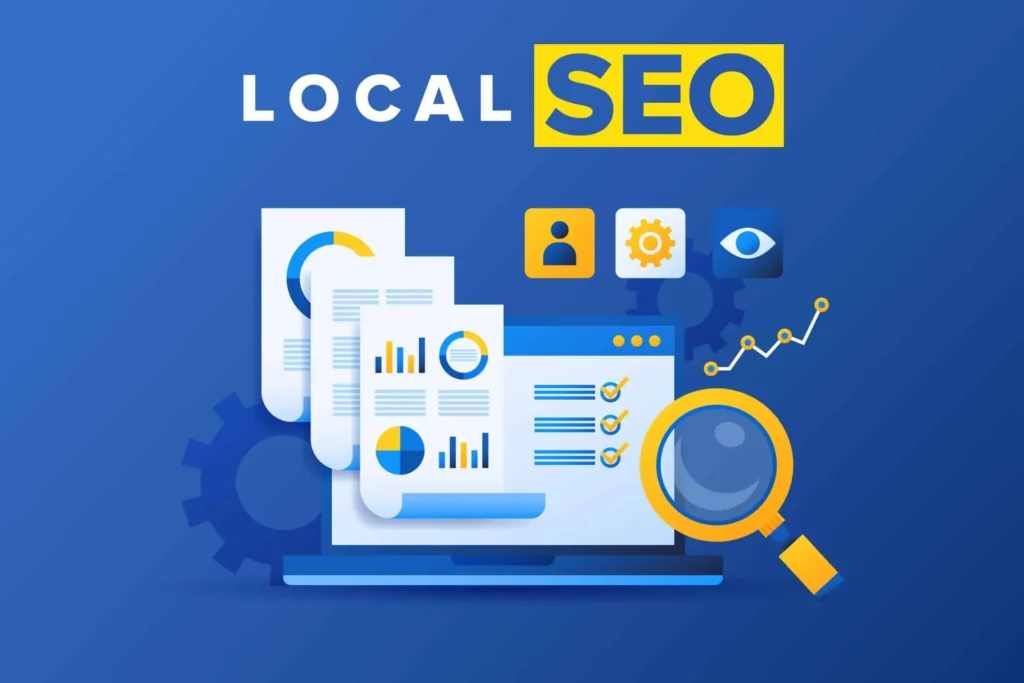 Illustration of local SEO ranking and map listing elements