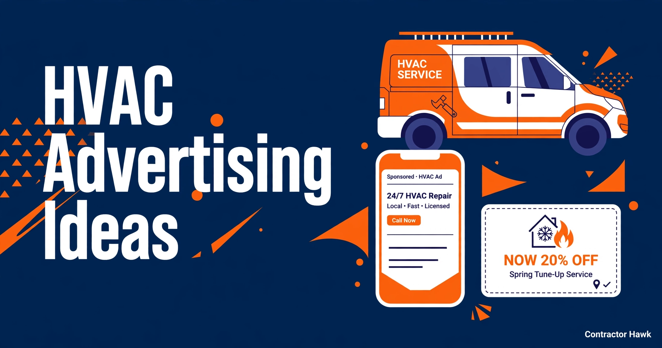 HVAC advertising ideas compared on a chart for local companies