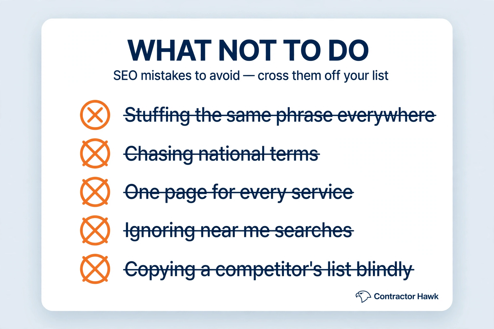 Checklist of keyword mistakes HVAC contractors should avoid