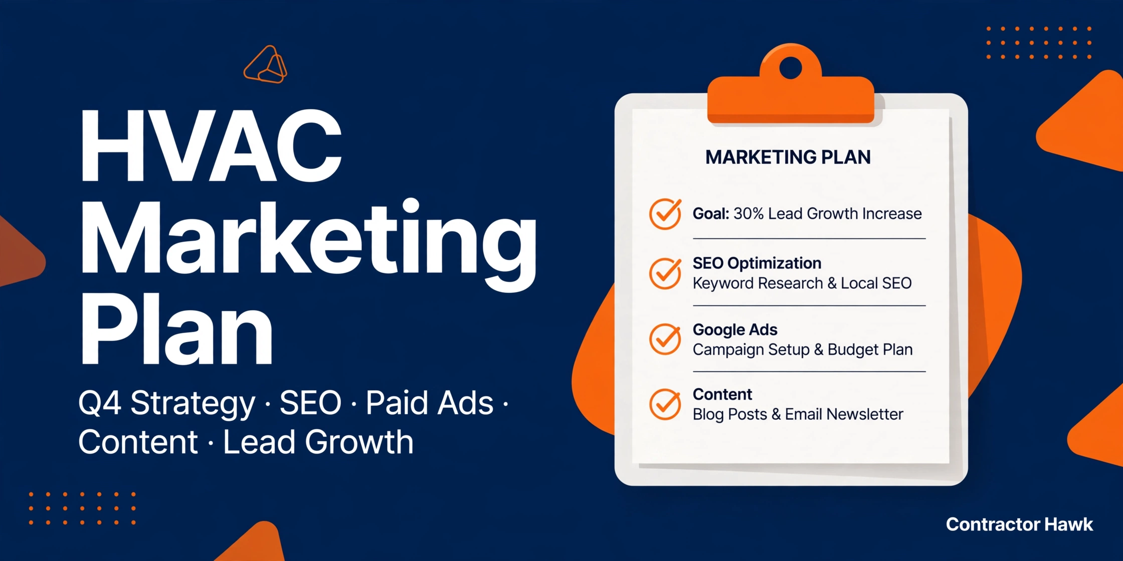 Contractor filling in a one page HVAC marketing plan template