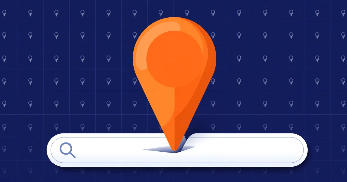 HVAC SEO guide concept showing a map pin and search bar