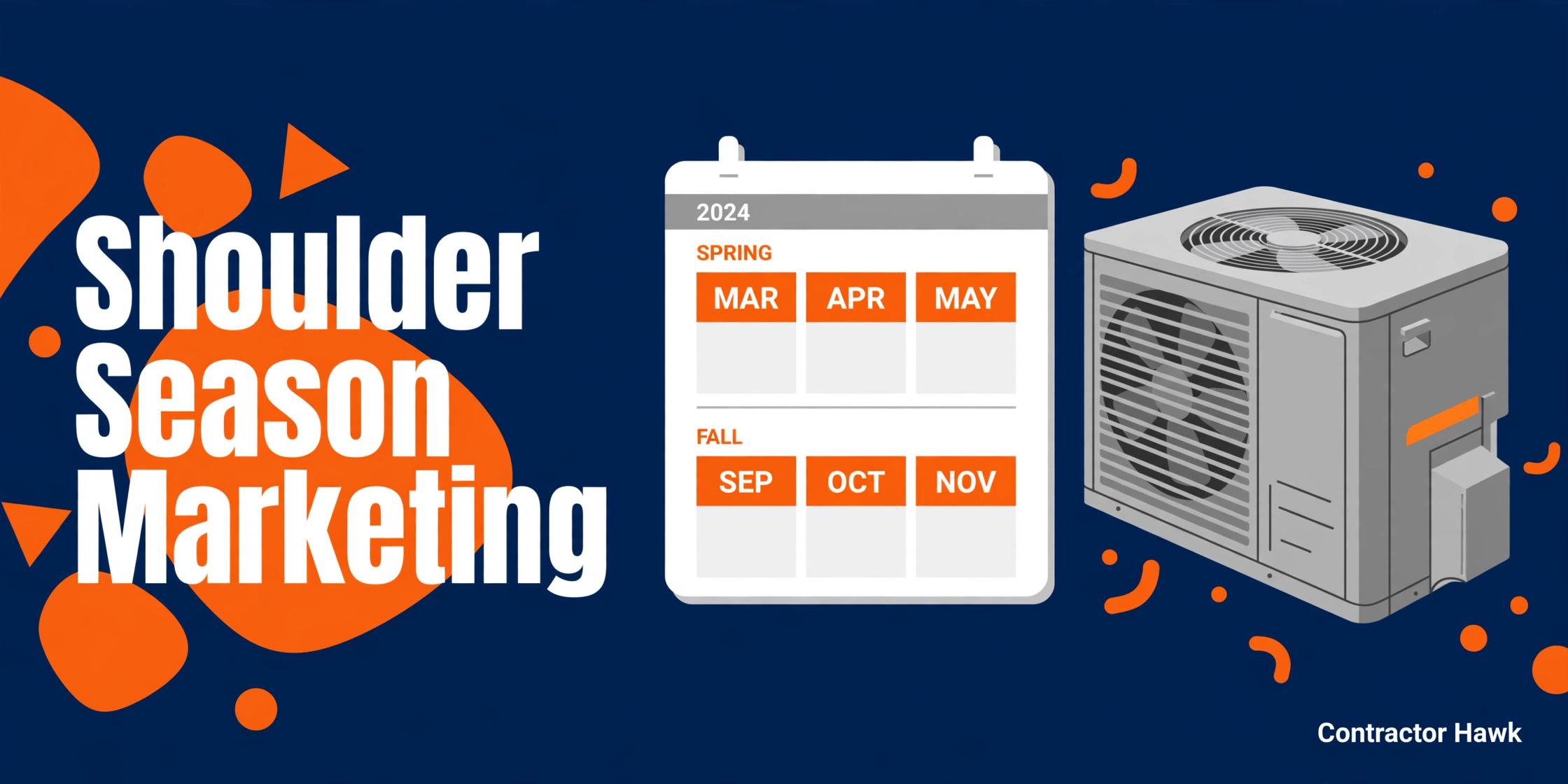 HVAC shoulder season marketing calendar on a contractor phone