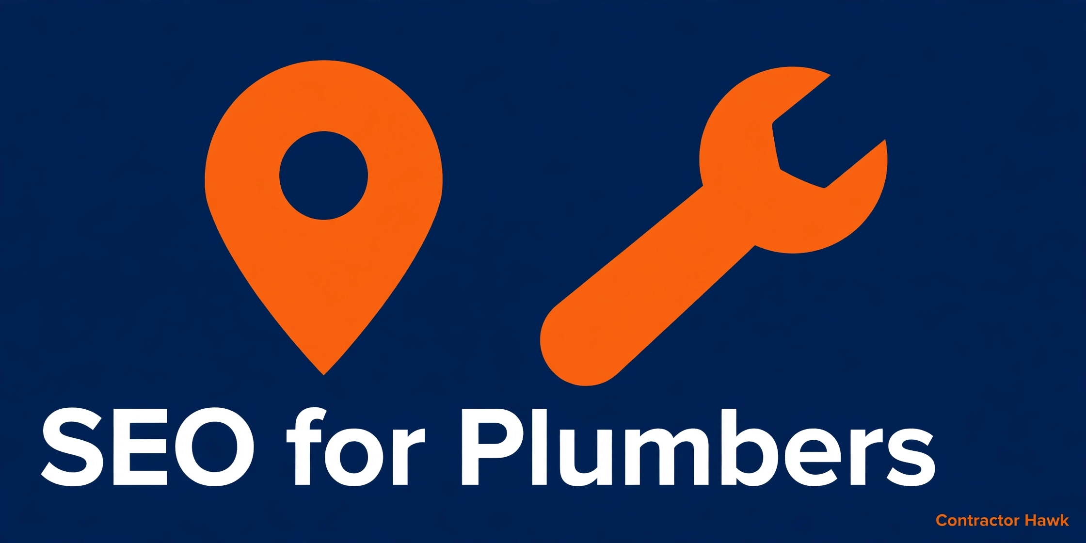 Map pin and wrench icon for SEO for plumbers